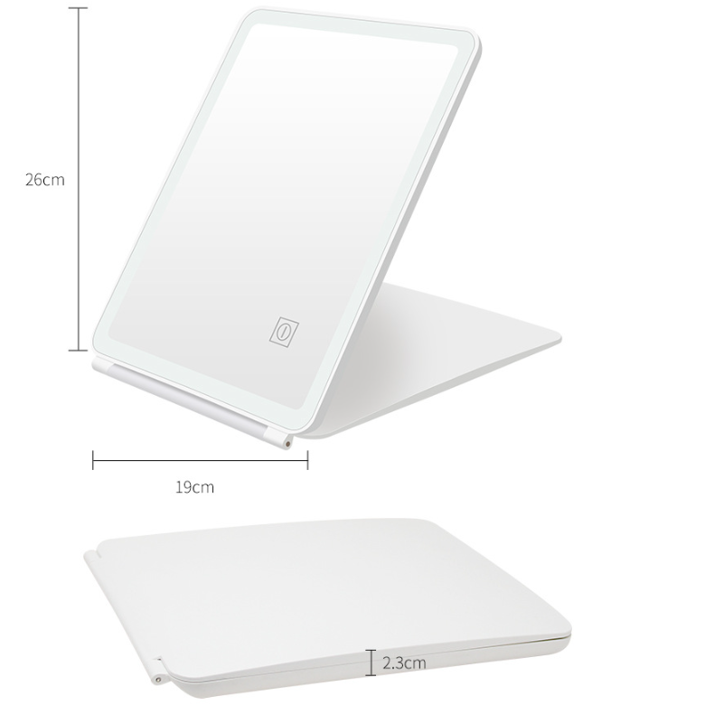 Clamshell Desktop Led Touch Dressing Mirror With Light