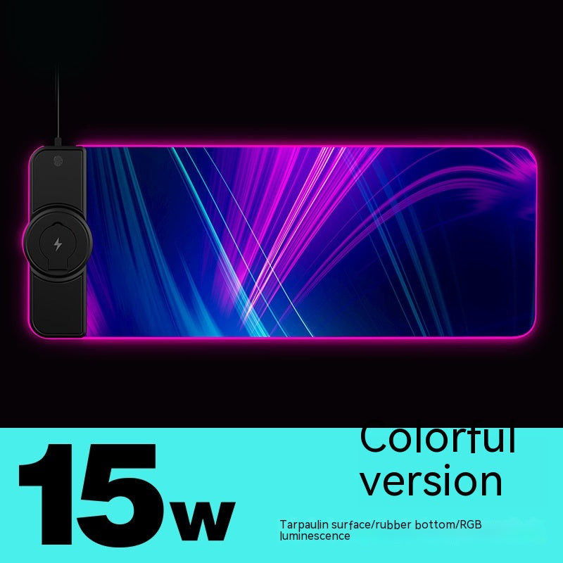 Wireless Charger RGB Mouse Pad Magnetic Suction Desktop Phone Holder