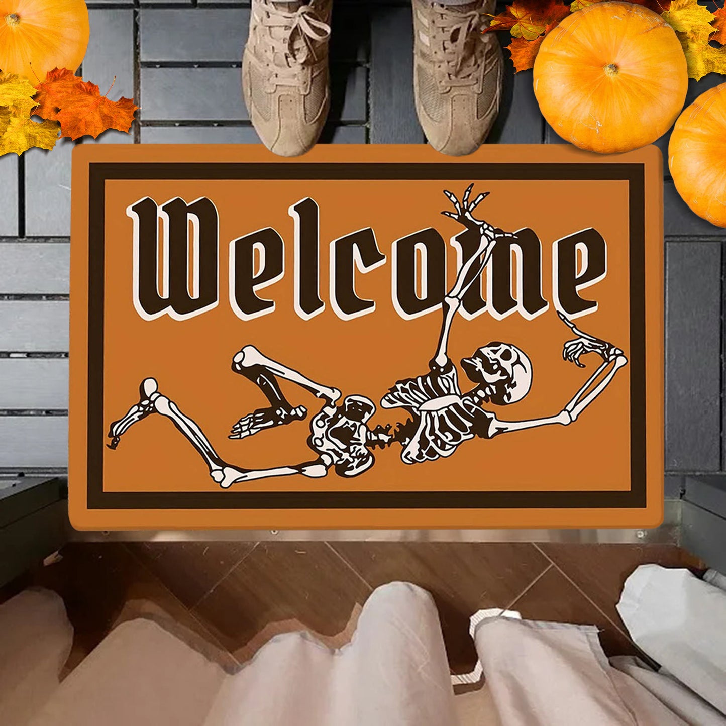 Family Holiday Atmosphere Creative Pumpkin Funny Printed Mat