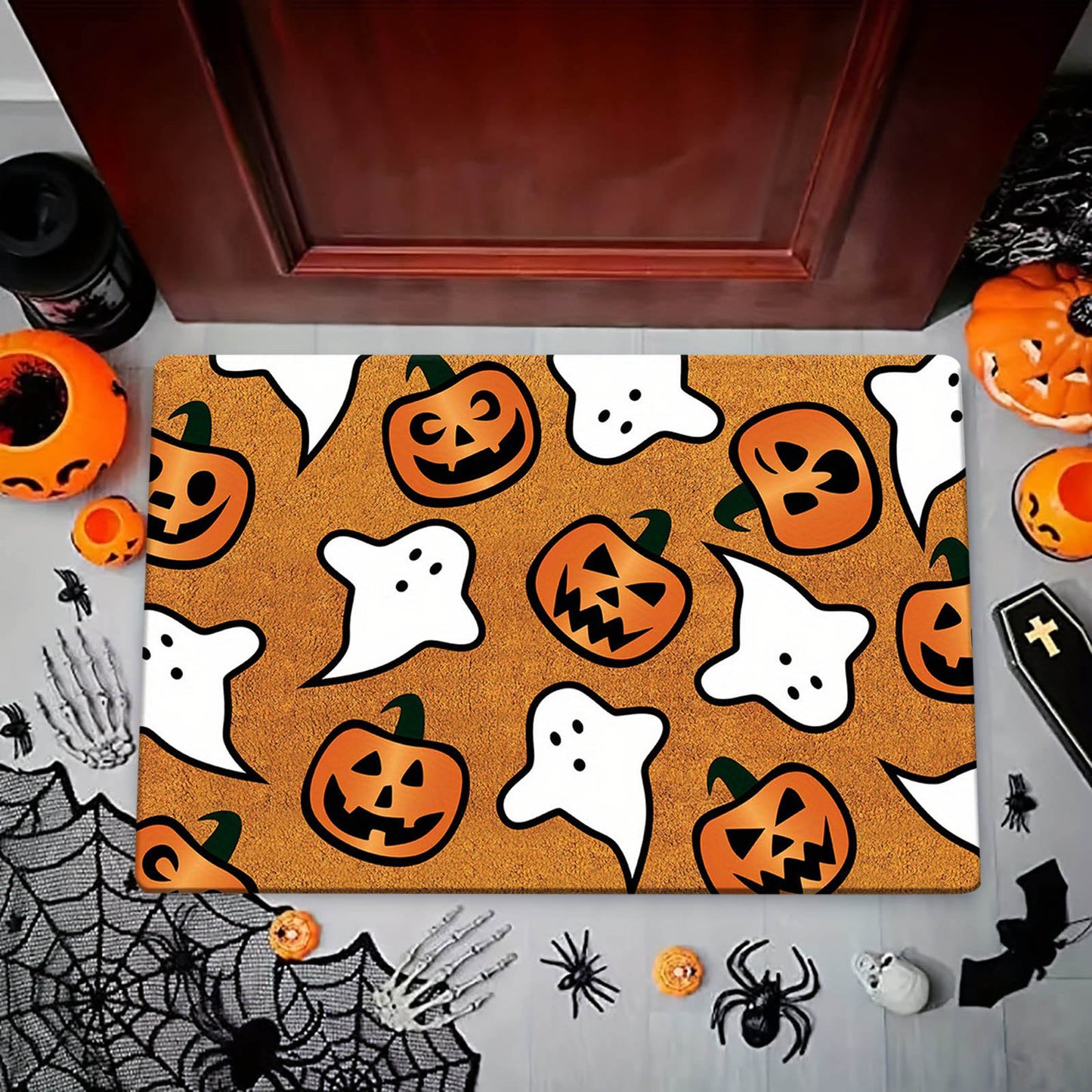 Family Holiday Atmosphere Creative Pumpkin Funny Printed Mat