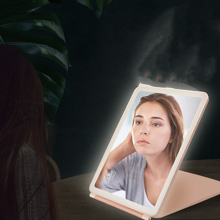 Clamshell Desktop Led Touch Dressing Mirror With Light